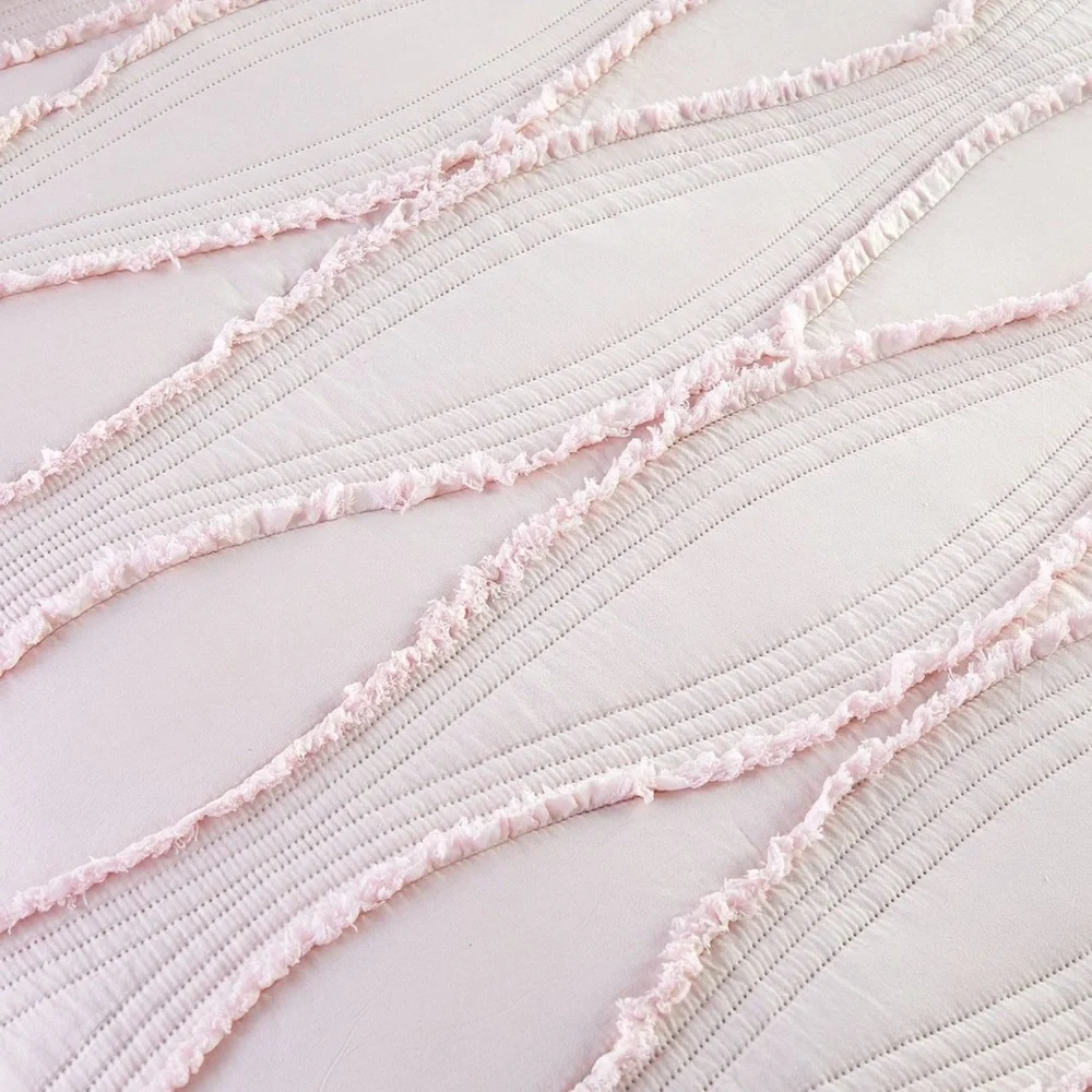Pottery Barn Kids Wave Recycled ~Euro Pillow Cover ~Blush Pink